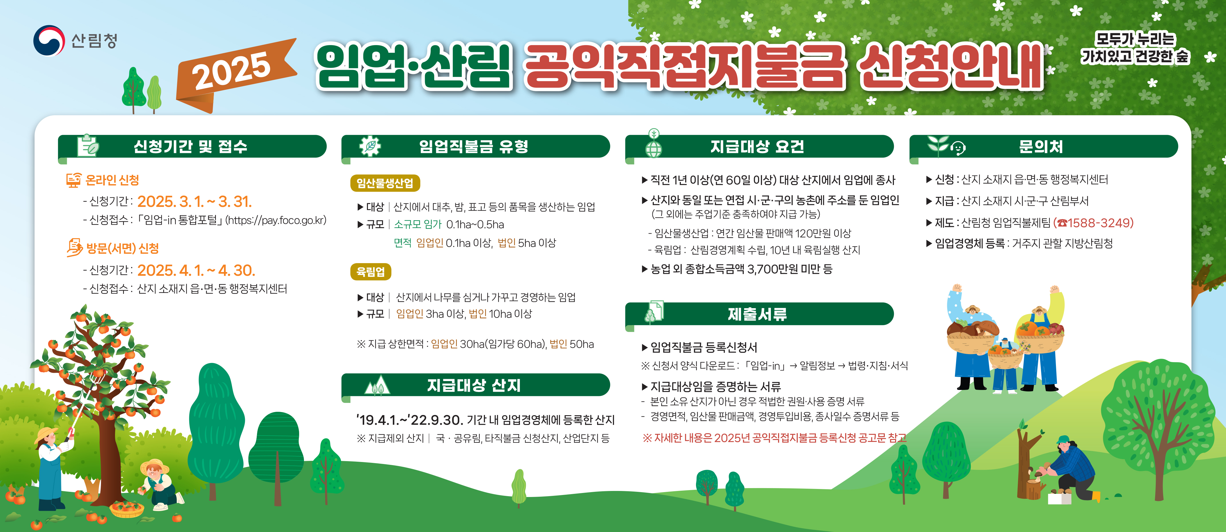 2025년도 임업ㆍ산림 공익직접지불금 등록신청 공고 1번째 이미지