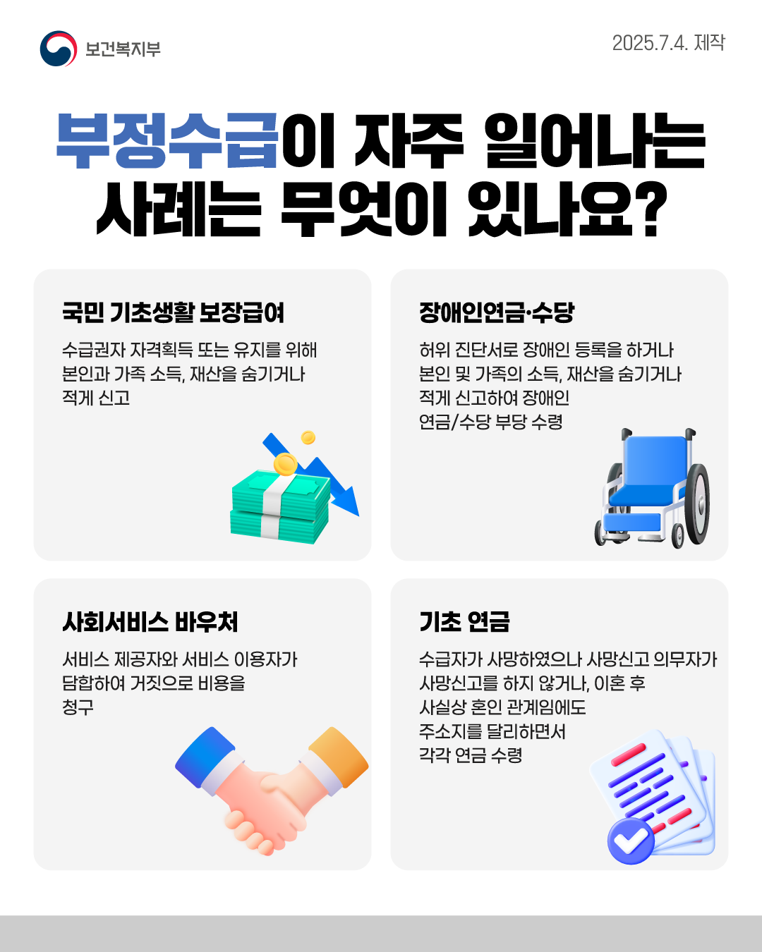 2025년 사회보장급여 및 보건복지분야 부정수급 집중신고기간 안내 1번째 이미지