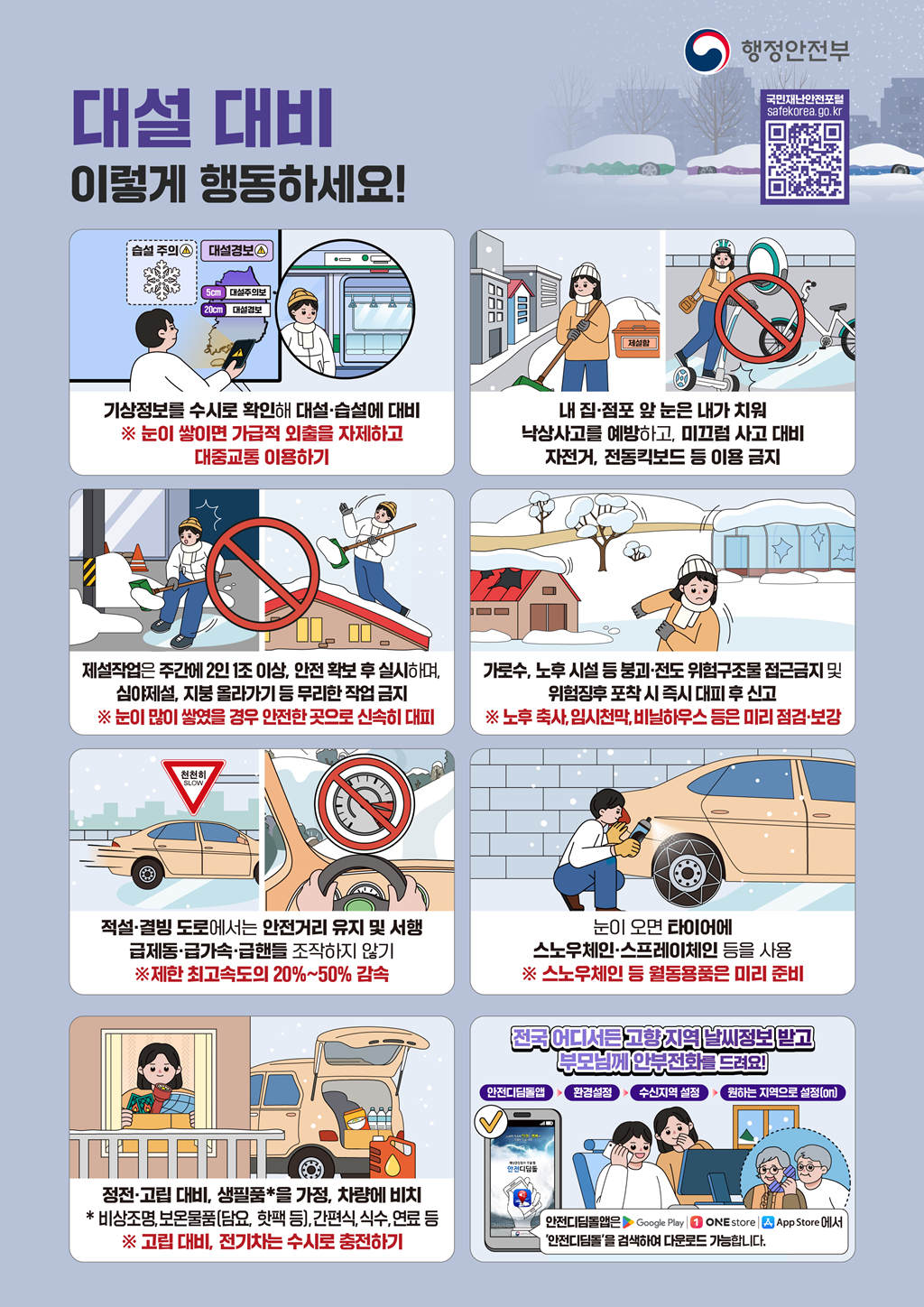 내 집·점포 앞 눈은 내가 치우기, 대설 시 교통 안전 요령 1번째 이미지