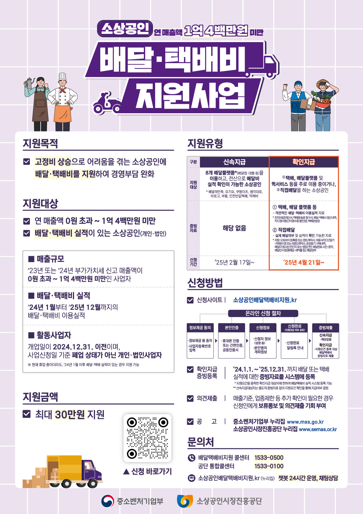 소상공인 택배·배달비 지원사업 신속·확인지급 안내 1번째 이미지
